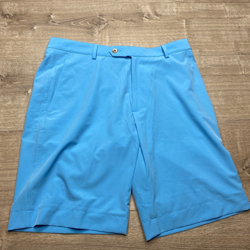 Fairway &‎ Greene Golf Shorts Mens 34 Blue F&G Tech Performance Polyester Blend